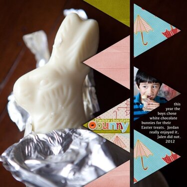 white chocolate bunny