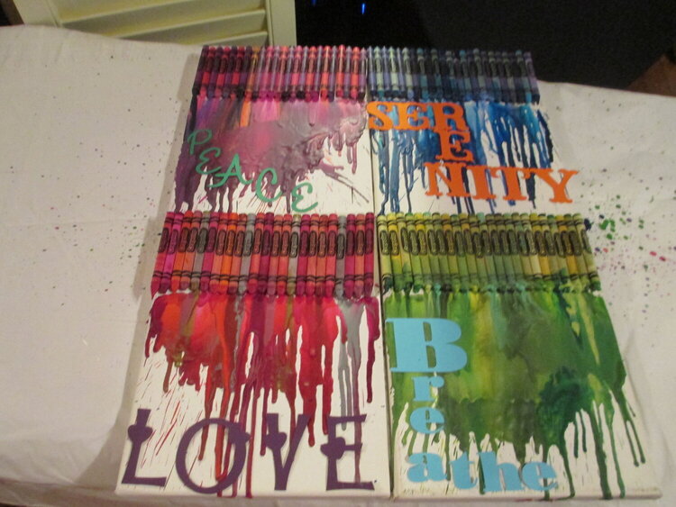 Melted Crayon Canvases