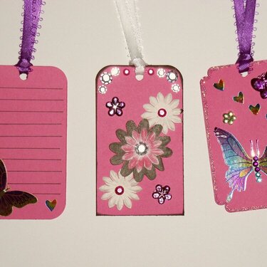 3 Pink Girly Tags