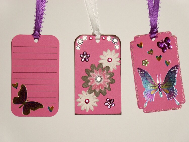 3 Pink Girly Tags