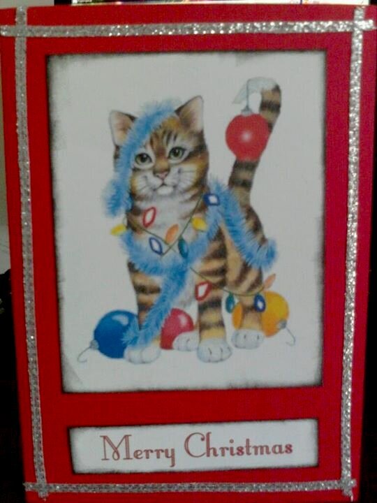 5 minute Kitty Christmas Card