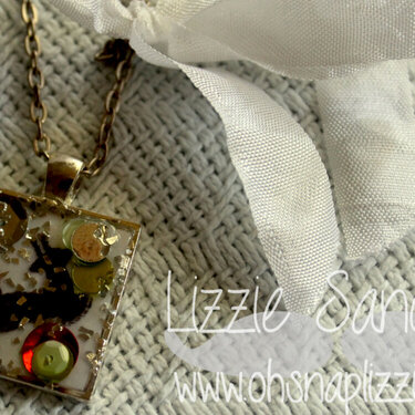 Stamped/Mixed Media Christmas Pendent