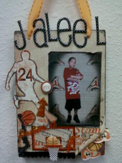 Hanging sign for a friends son who loves basketball.