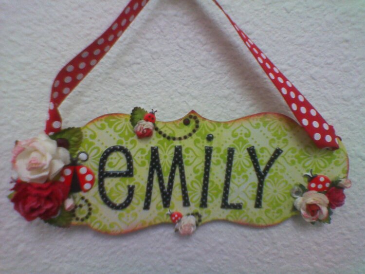 &quot;Emily&quot; hanging name tag