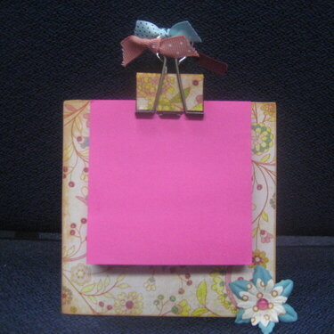 Altered post it note holder