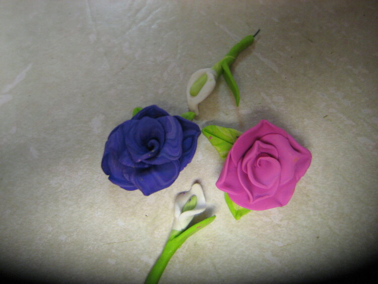 Clay flowers @ etsy.