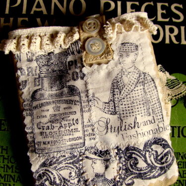 Antiquated Collection ~ Altered Canvas Wristlet