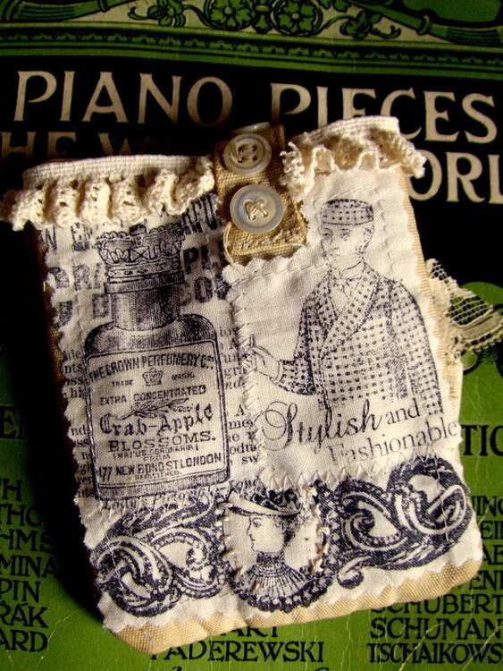 Antiquated Collection ~ Altered Canvas Wristlet