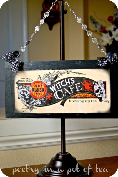 Witch&#039;s Cafe Hanging Sign