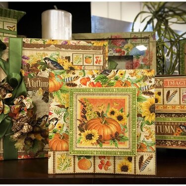 Autumn Mixed Media Albums featuring Graphic 45&#039;s Seasons Collection