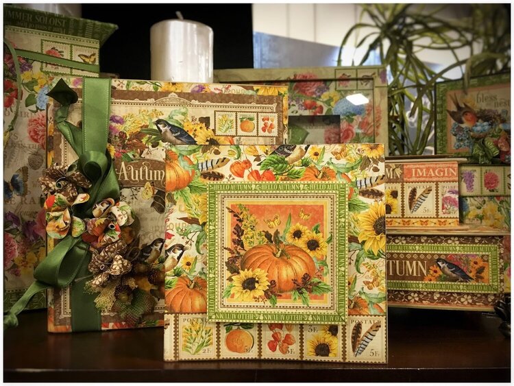 Autumn Mixed Media Albums featuring Graphic 45&#039;s Seasons Collection