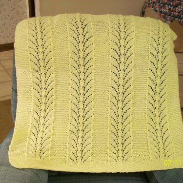 Knitted Yellow Baby Afghan for Sophie