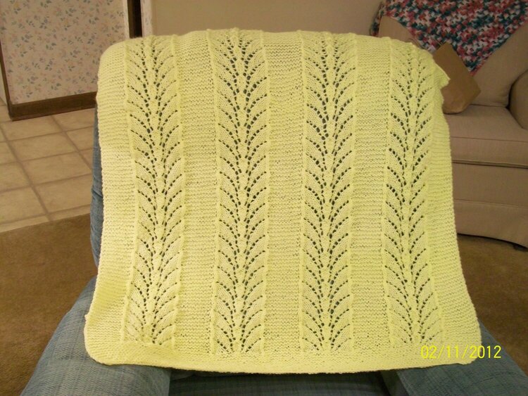 Knitted Yellow Baby Afghan for Sophie