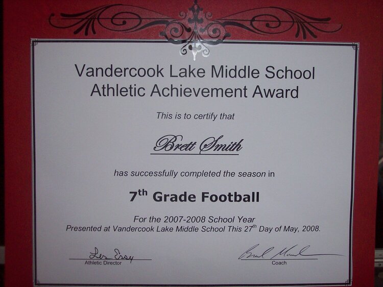 athletic achievement award