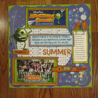 Monstrous summer At Disneyland, CA  {Right Page}