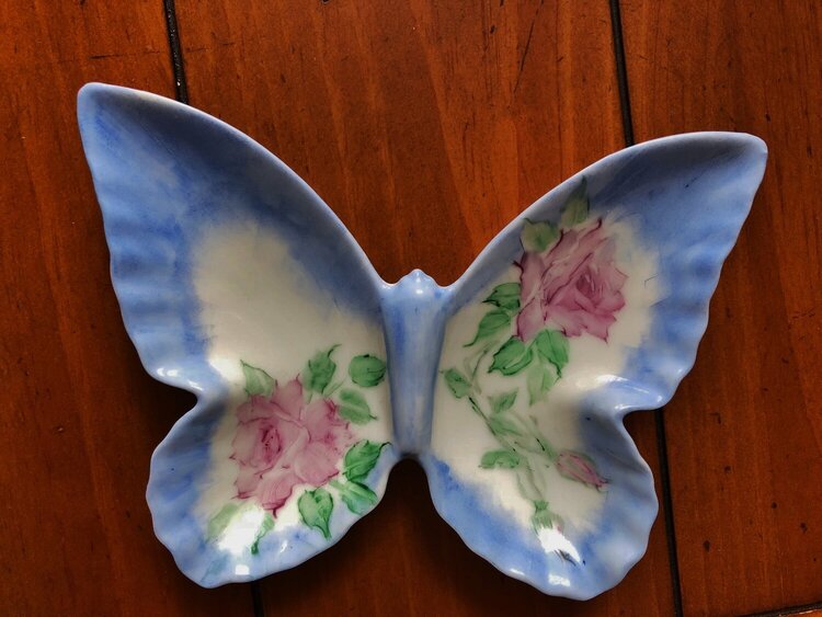 BUTTERFLY DISH - China painting!