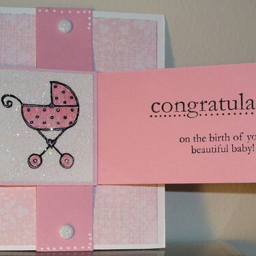 Baby Girl waterfall card