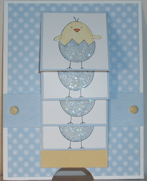 Easter Chick Waterfall Card