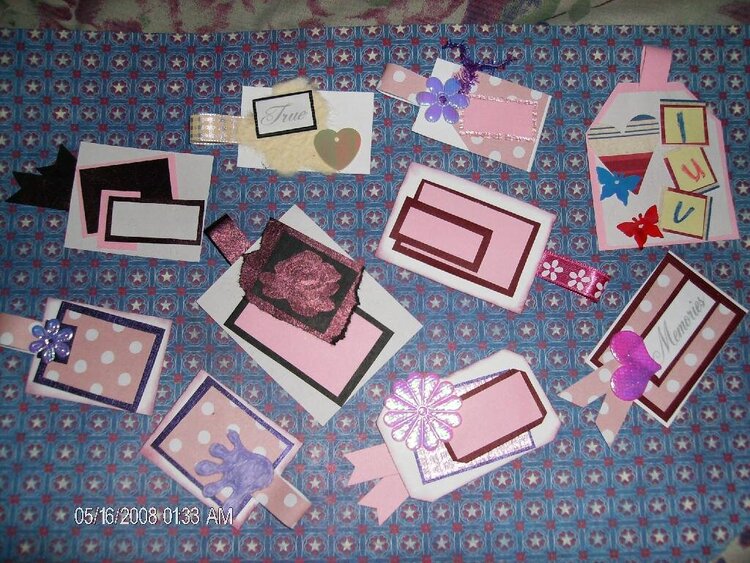 10 Handmade Scrapbook tags Embellishments