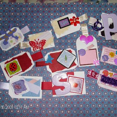11 Handmade scrapbook tags embellishments