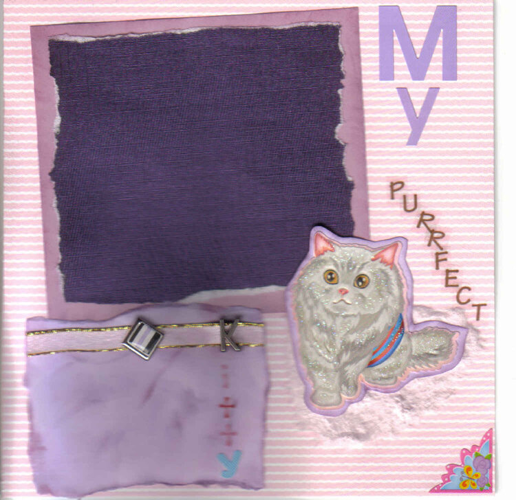 Premade  Scrapbook Page Pet Cat ~My PURRFECT Kitty~