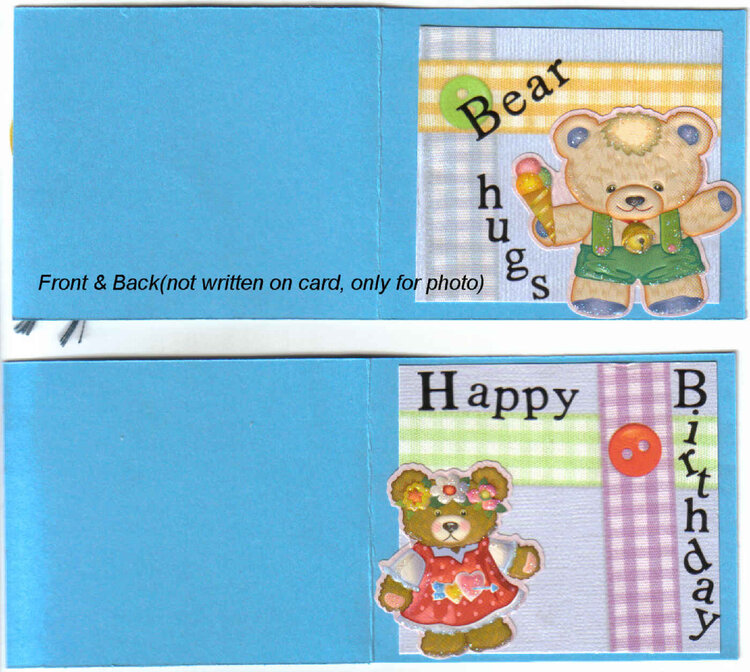 bear birthday cards