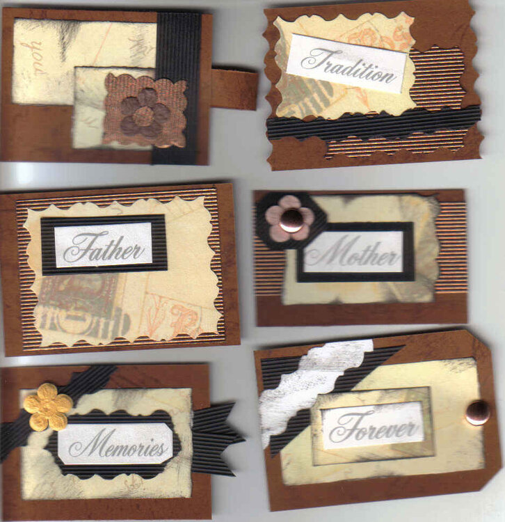 Mother Father Memories Forever Tradition Scrapbook Card making Tags