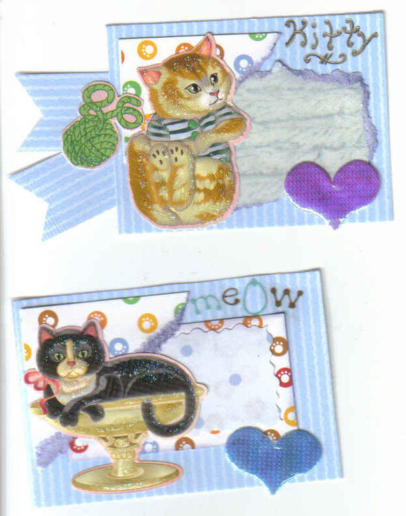 Pet Cat Premade Handmade Scrapbook Tags