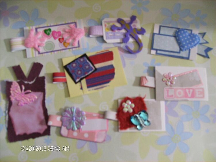 8 Handmade Tags for scrapbooking, Card making, or as gift tags