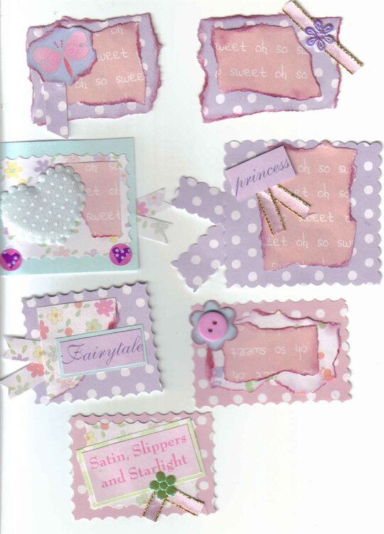 7 girl handmade tags