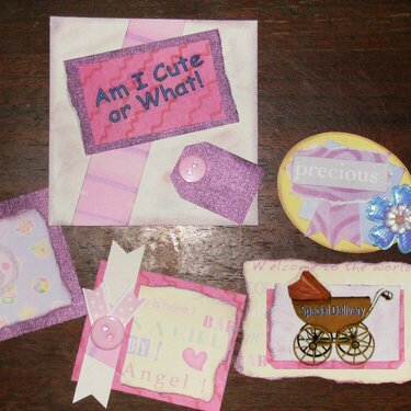 Baby Girl Scrapbook page tags