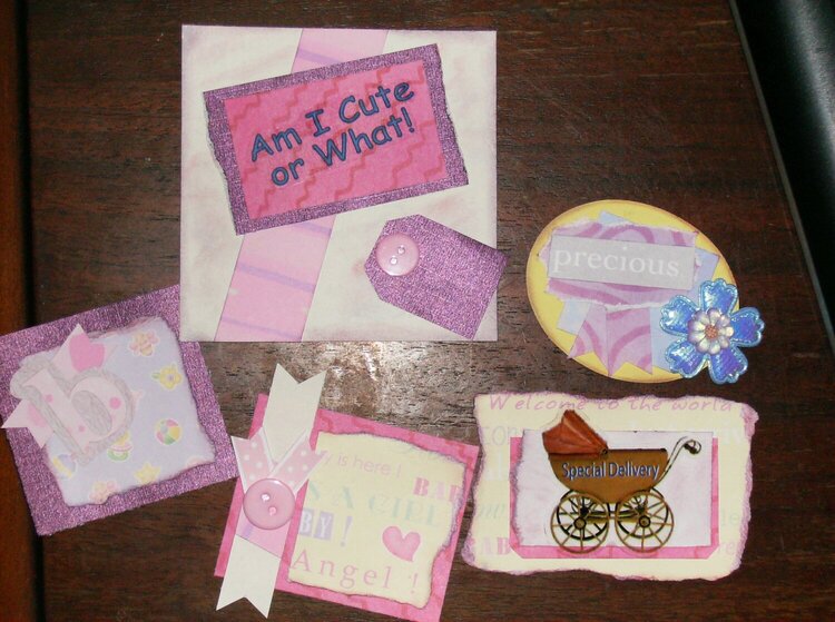 Baby Girl Scrapbook page tags