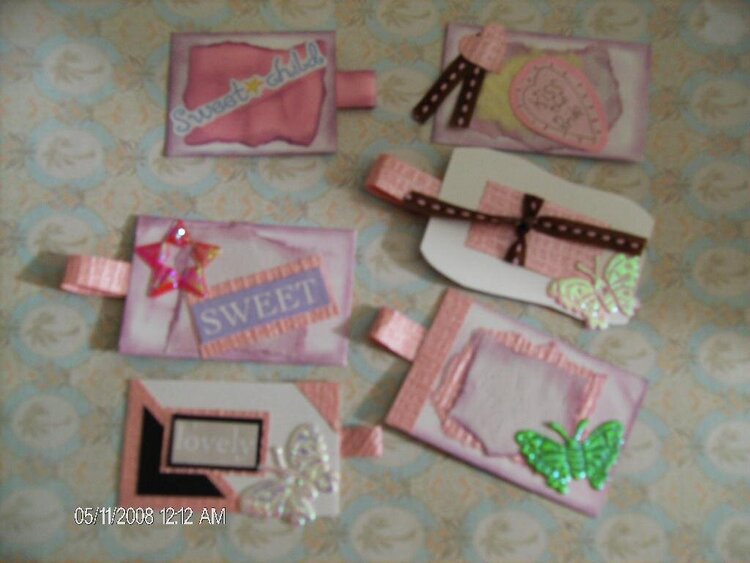 6 Handmade Tags for scrapbooking, Card making, or as gift tags