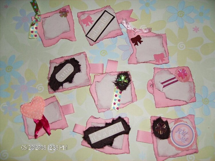 9 Pink paper Tags