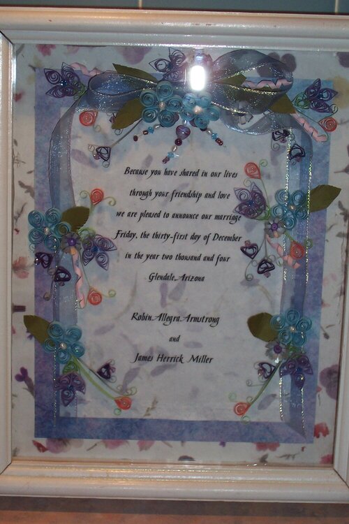 quilled wedding invitation