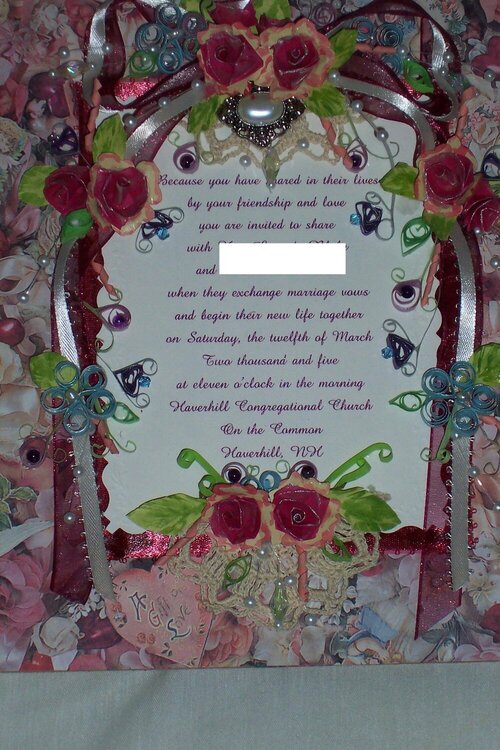 victorian quilled wedding invitation