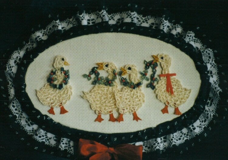 quilled christmas geese
