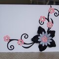 Black and Pink flower card
