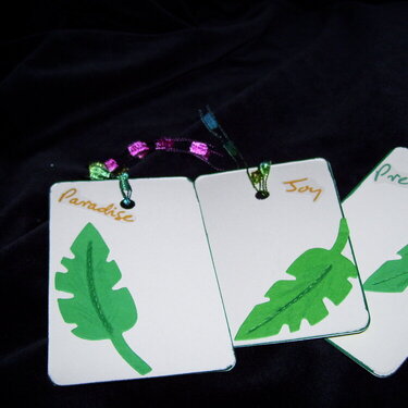 Green Floral Tag Assortment (Back View)