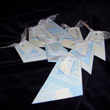 Blue Collage Tags Set of Eight