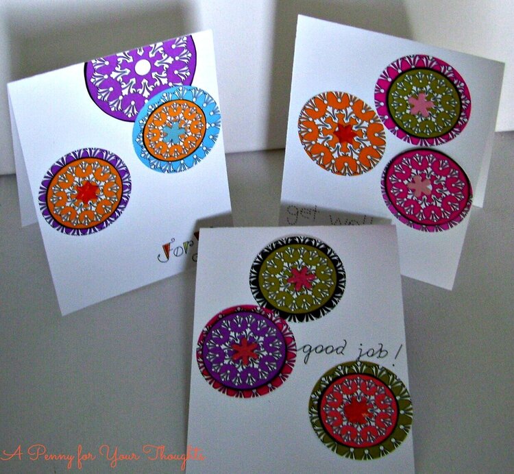 ALL OCCASION SET OF THREE HANDMADE GREETING CARDS