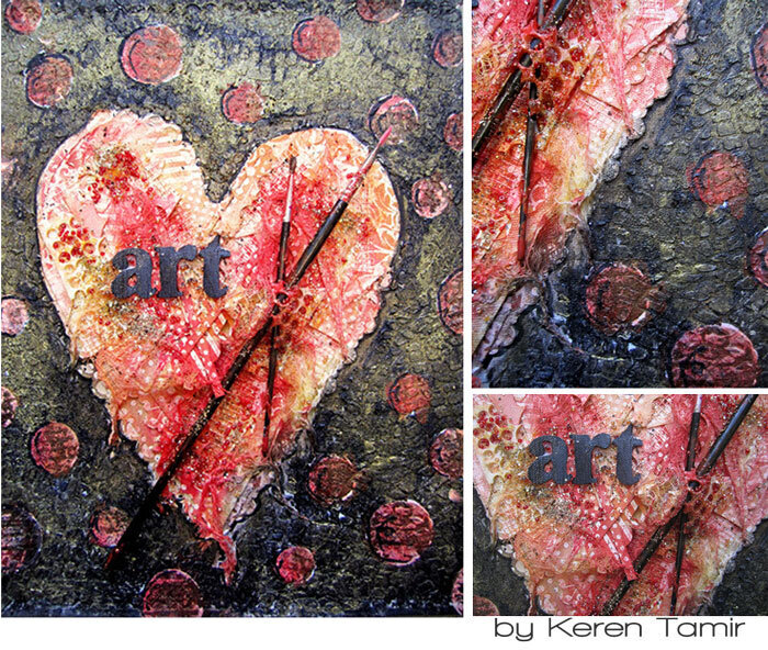 Art Heart Canvas- Prima Finnabair Mixed Media