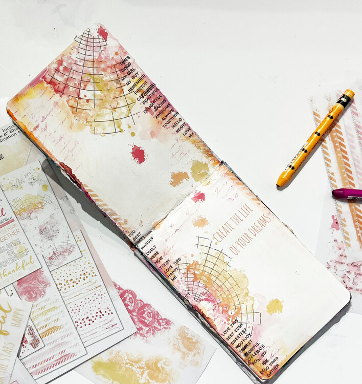 Simple Art Journal with Rub-Ons