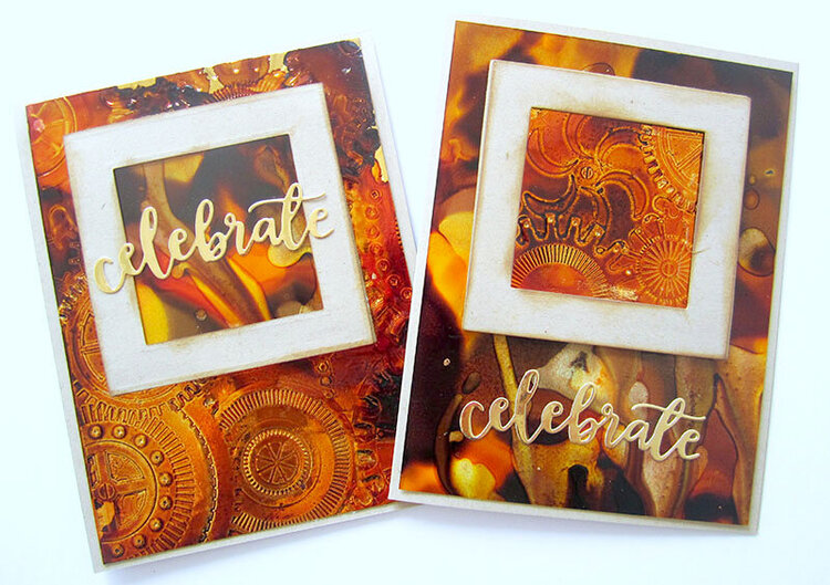 Masculine cards with Alcohol Inks