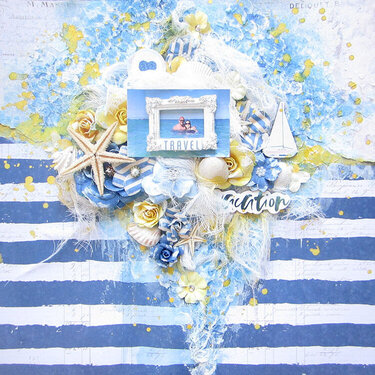 Scrapbooking Layout with Prima Santorini Collection