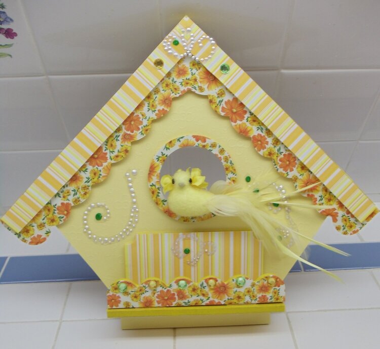 Yellow Birdhouse Hanger
