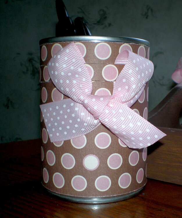 Pink &amp; Brown Pencil Cup