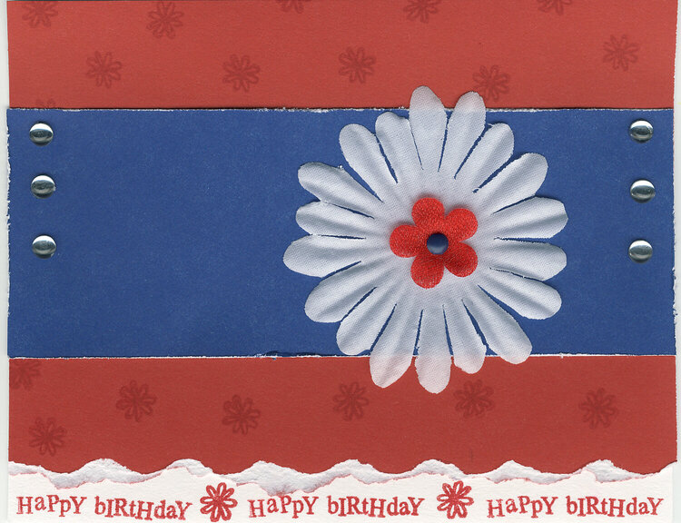 Red white and blue Card