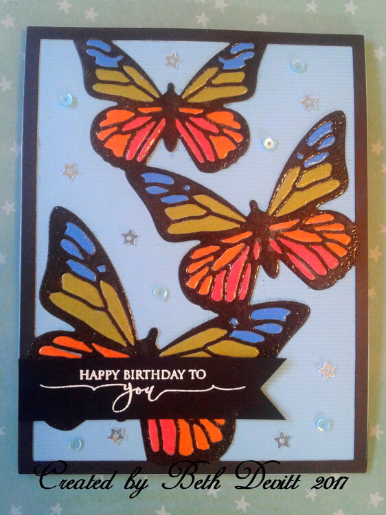 Butterfly Trio Birthday Card