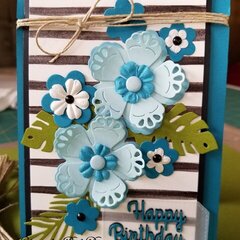 Blue Flowers Birthday Card